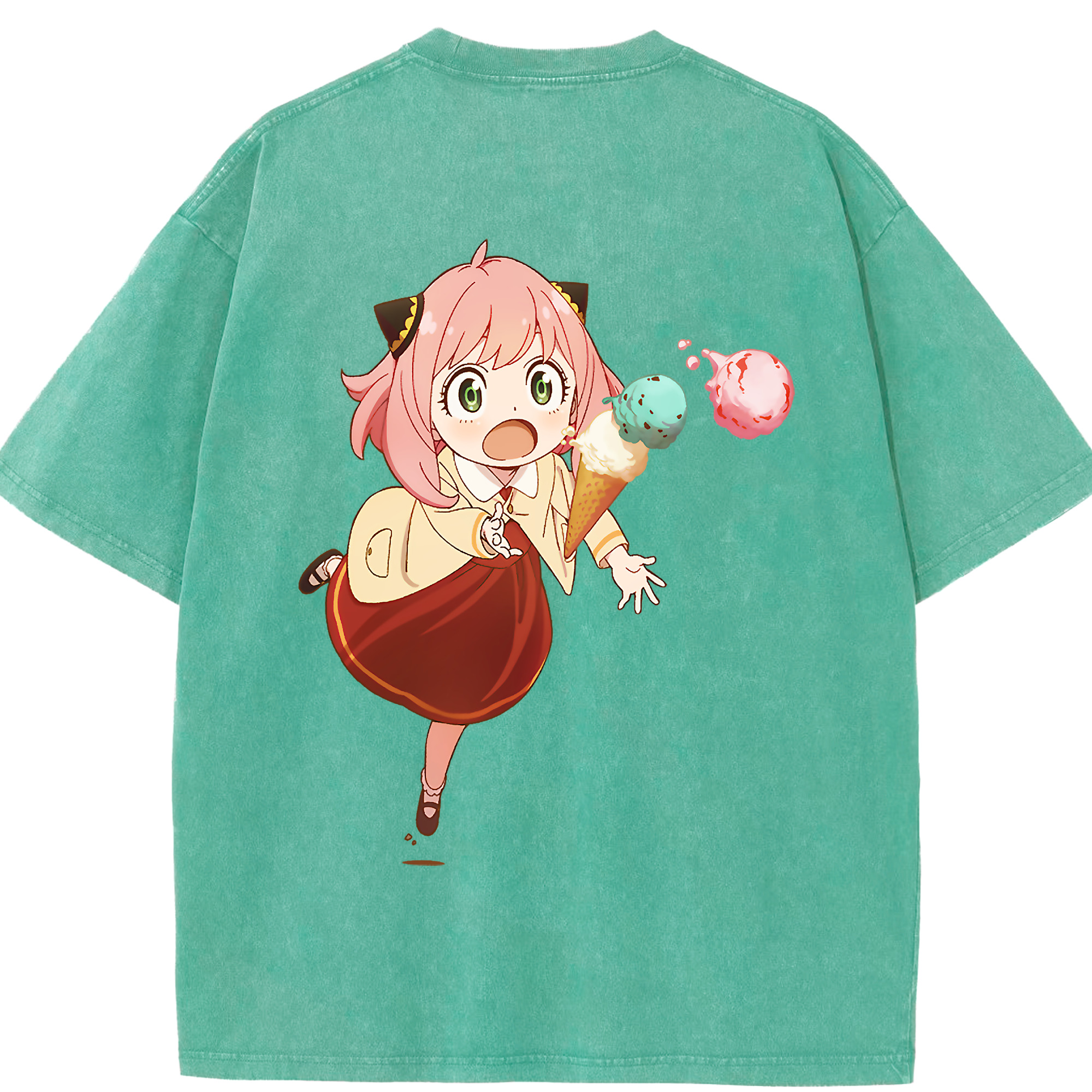 （画像用） SPY×FAMILY间谍家家酒 綿100% ヴィンテージ風 半袖Tシャツ（背面プリント）